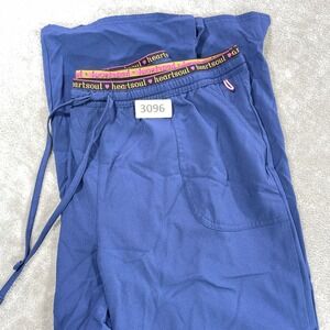 Heartsoul Scrub Pants Women Large Blue Drawstring Elastic Waist Pockets 20110